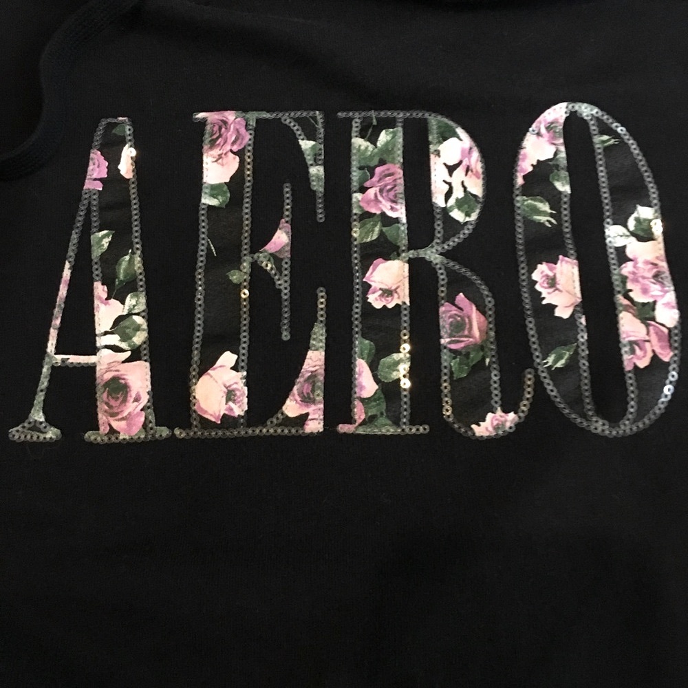 Aeropostale Black Hoodie with front pocket XS/TP - Picture 8 of 8